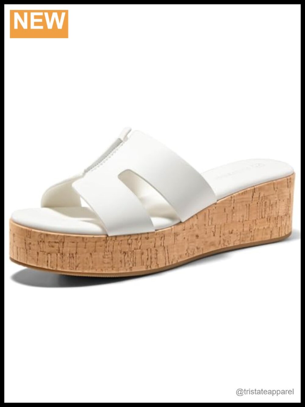 Cork Wedge Platform Sandals Cutout Slip On Open Toe Heel Summer Slides